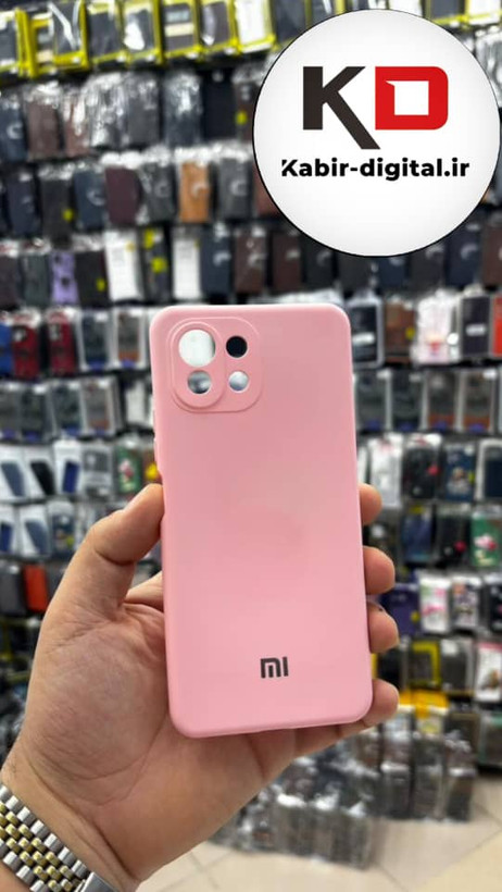 قاب گوشی Mi 11 Lite شیائومی سیلیکونی های کپی زیر بسته صورتی پاپ سوکت دار