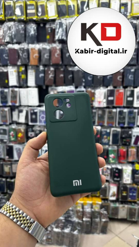 قاب گوشی Mi Note 13T - Mi Note 13T Pro شیائومی سیلیکونی های کپی زیر بسته سبز تیره
