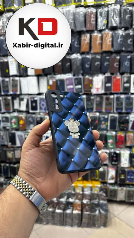 قاب گوشی Galaxy S21 FE سامسونگ موج دار سه بعدی لنز کرومی طرح سگ