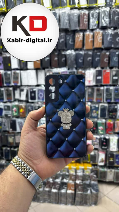 قاب گوشی Galaxy S21 FE سامسونگ موج دار سه بعدی لنز کرومی طرح سگ