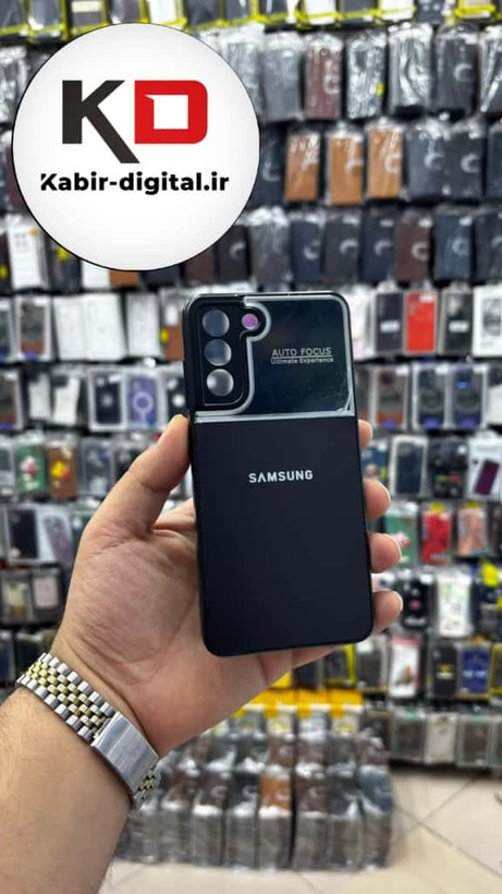قاب گوشی Galaxy S21 FE سامسونگ PVD مدل AUTO FOCUS محافظ لنز دار مشکی