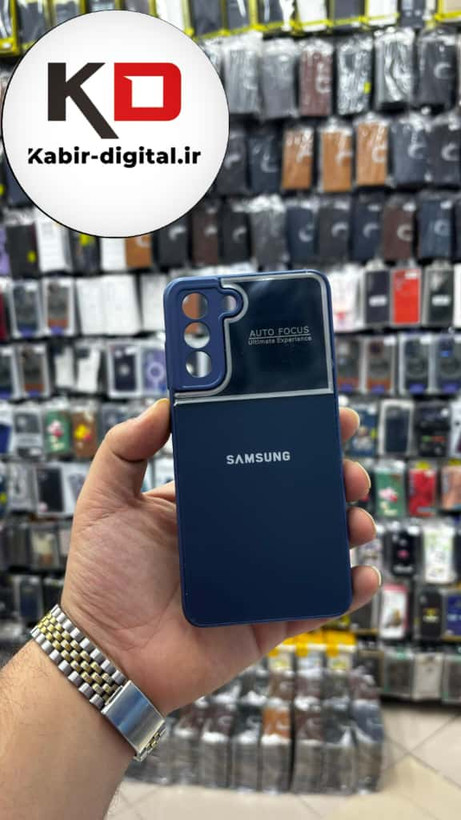قاب گوشی Galaxy S21 FE سامسونگ PVD مدل AUTO FOCUS محافظ لنز دار سرمه ایی