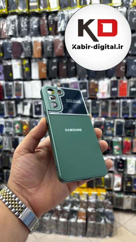 قاب گوشی Galaxy S21 FE سامسونگ PVD مدل AUTO FOCUS محافظ لنز دار سبز