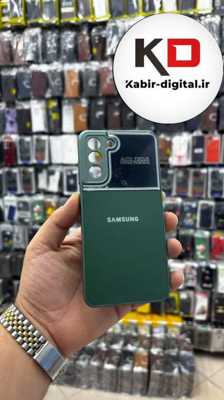قاب گوشی Galaxy S21 FE سامسونگ PVD مدل AUTO FOCUS محافظ لنز دار سبز