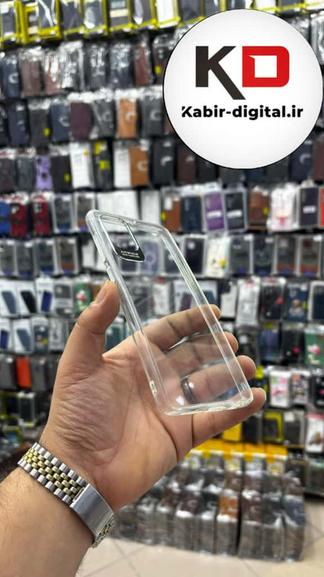 قاب گوشی Galaxy A71 سامسونگ اورجینال متال کیس Metal پیکسل Pixel طرح پشت طلق شفاف دور سیلیکونی بی رنگ