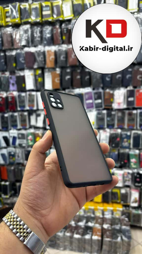 قاب گوشی Galaxy A71 سامسونگ پشت مات متال کیس دور سیلیکونی محافظ لنزدار مشکی