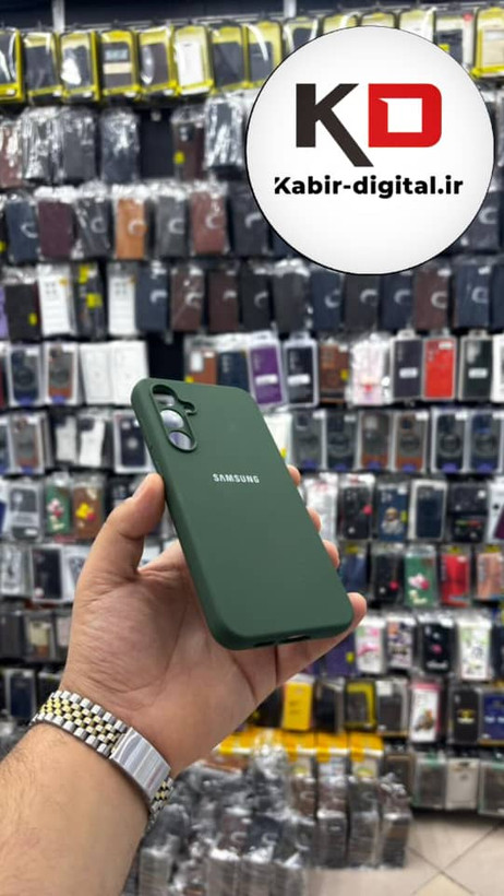 قاب گوشی Galaxy S23 FE سامسونگ سیلیکونی زیربسته محافظ لنز دار سبز تیره