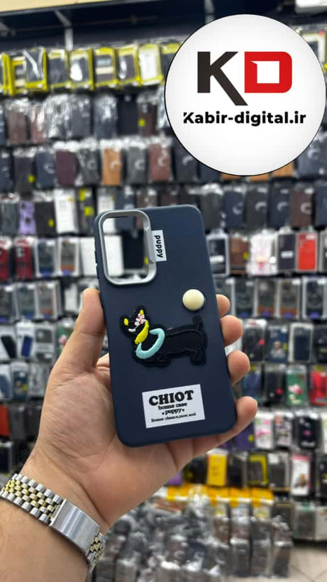 قاب گوشی Galaxy A36 / A56 سامسونگ لدر دیزاین SOFT Lether Design سیلیکونی فانتزی کیوت طرح سگ مشکی