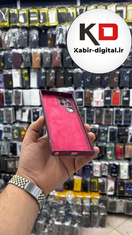 قاب گوشی Galaxy S22 Ultra سامسونگ سیلیکونی های کپی داخل پارچه ای محافظ لنز دار رنگ جیگری