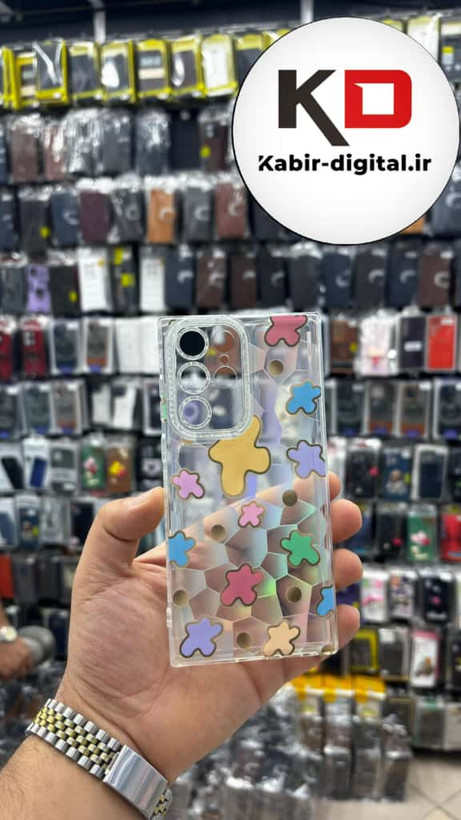 قاب گوشی Galaxy S22 Ultra سامسونگ طرح دار فانتزی هولو گرامی ستاره (لاکچری) کیوت