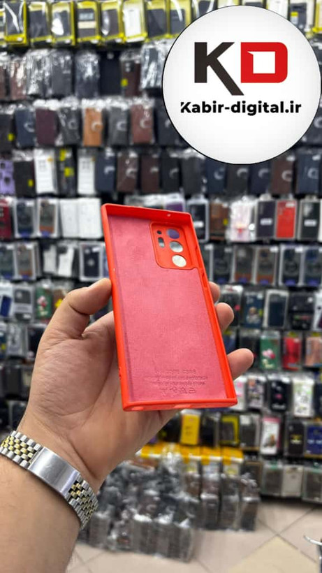 قاب گوشی Galaxy Note 20 Ultra سامسونگ سیلیکونی های کپی داخل پارچه ای محافظ لنز دار رنگ نارنجی