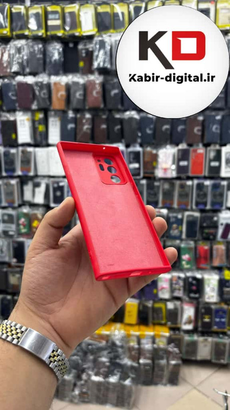 قاب گوشی Galaxy Note 20 Ultra سامسونگ سیلیکونی های کپی داخل پارچه ای محافظ لنز دار رنگ قرمز