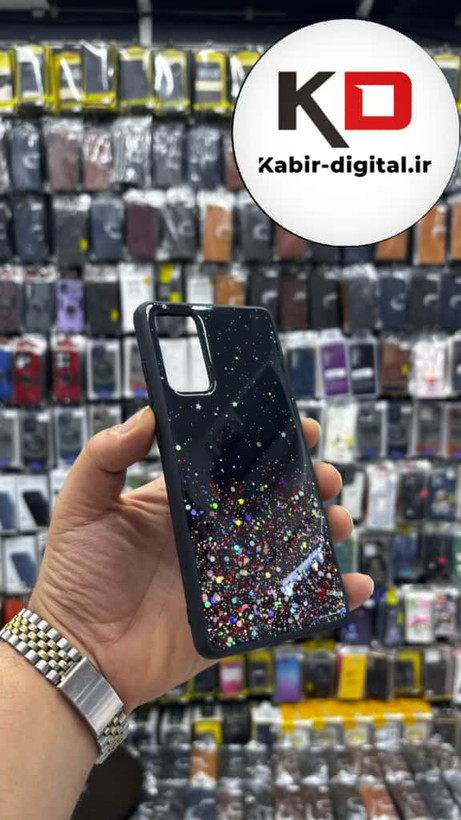 قاب گوشی Galaxy S20 FEسامسونگ رزینی ماربل HARD طرح نگین دار مشکی