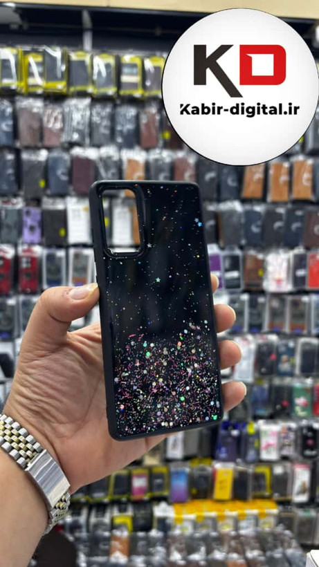 قاب گوشی Galaxy S20 FEسامسونگ رزینی ماربل HARD طرح نگین دار مشکی