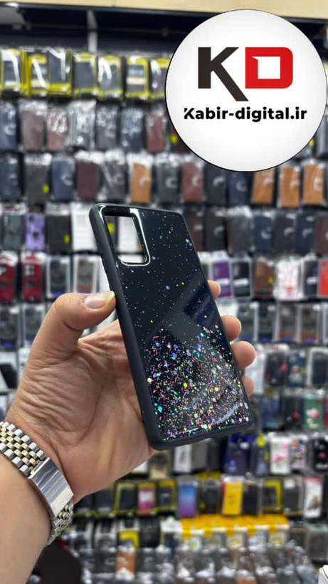 قاب گوشی Galaxy S20 FEسامسونگ رزینی ماربل HARD طرح نگین دار مشکی