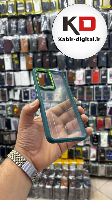 قاب گوشی Mi Note 12T / Mi Note 12T Pro/ Redmi K50 شیائومی اورجینال متال کیس Metal اورجینال CASE PRO طرح پشت طلق شفاف دور سیلیکونی سبز
