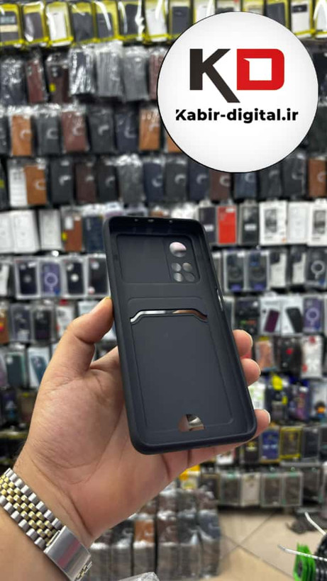 قاب کربنی محافظ لنز کشویی جا کارتی شیائومی مشکی Redmi Note 10T / Note 10T Pro