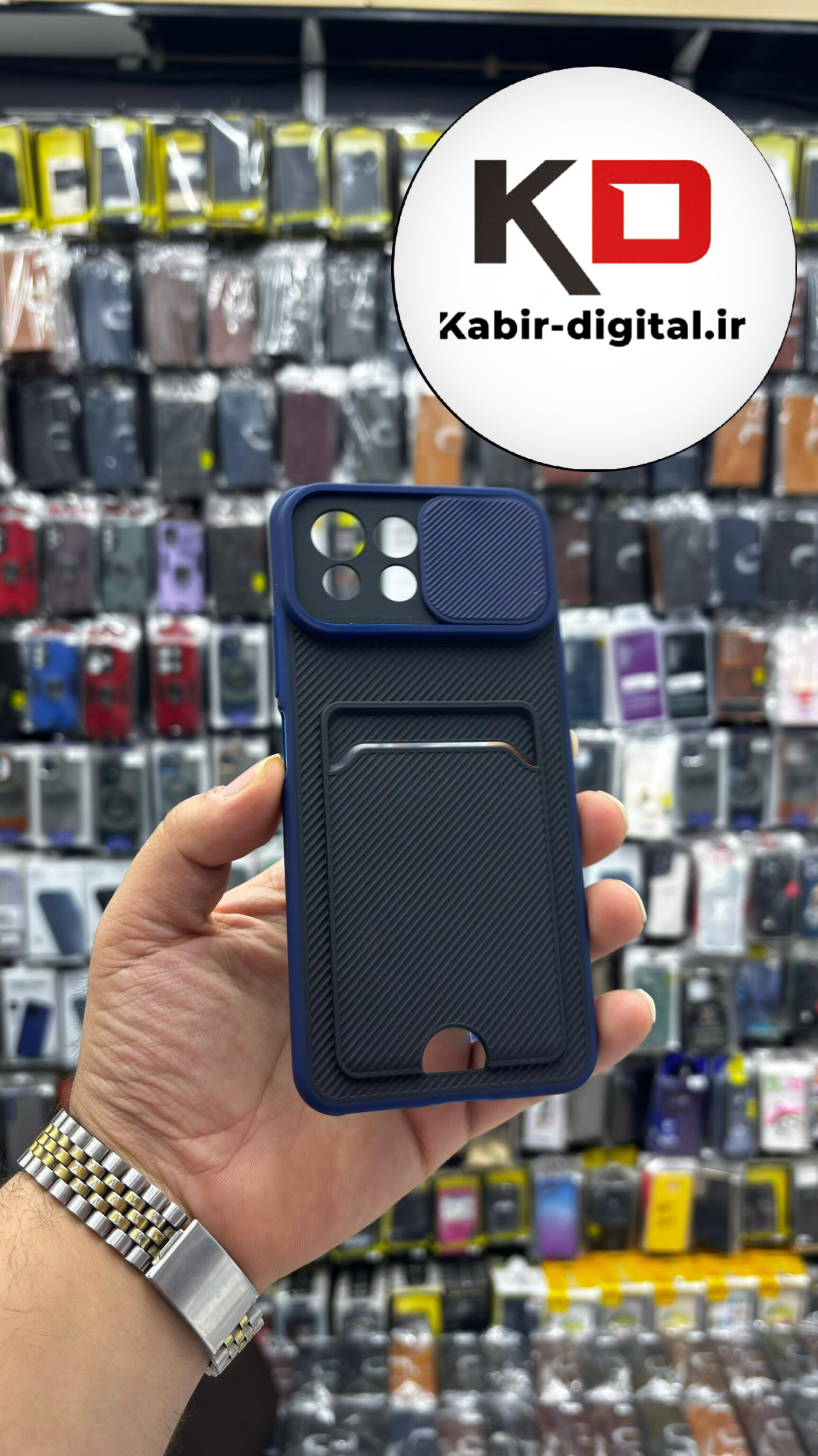 قاب کربنی محافظ لنز کشویی جا کارتی شیائومی آبی کاربنی MI 11 Lite