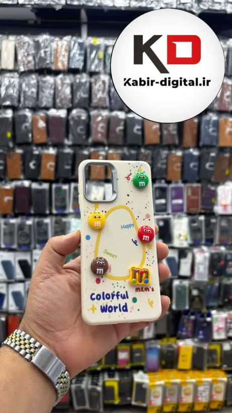 قاب گوشی Galaxy A12/M12 سامسونگ سیلیکونی Leather Case طرح عروسکی برجسته سه بعدی فانتزی لنز کرومی کرمی