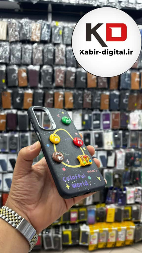 قاب گوشی Galaxy A16 / A26/A17 سامسونگ سیلیکونی Leather Case طرح عروسکی برجسته سه بعدی فانتزی لنز کرومی مشکی