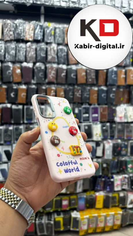 قاب گوشی Galaxy A16 / A26/A17 سامسونگ سیلیکونی Leather Case طرح عروسکی برجسته سه بعدی فانتزی لنز کرومی صورتی