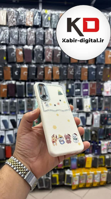 قاب گوشی Galaxy A50/A50s/A30s سامسونگ لدر دیزاین SOFT Lether Design فانتزی سیلیکونی طرح چرمی نگین دار کیوت کرمی