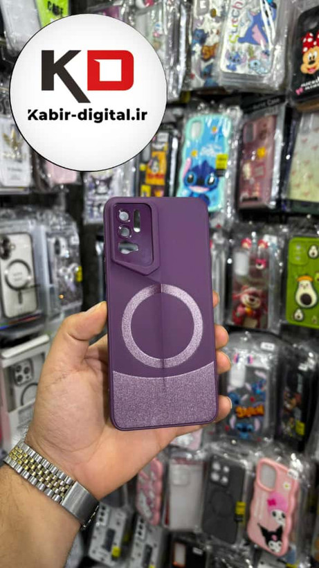 قاب گوشی Redmo Note 10 5G / POCO M3 Pro شیائومی سری Porsche Design پورش دیزاین Hard LUXURY طرح مگسیف دار محافظ لنز دار بنفش
