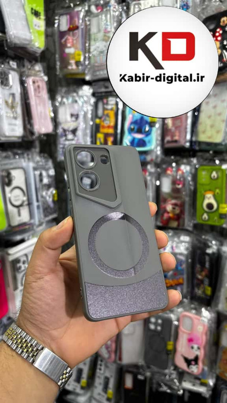 قاب گوشی POCO X7 PROشیائومی سری Porsche Design پورش دیزاین Hard LUXURY طرح مگسیف دار محافظ لنز دار خاکستری