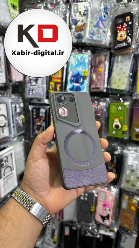قاب گوشی POCO X7 PROشیائومی سری Porsche Design پورش دیزاین Hard LUXURY طرح مگسیف دار محافظ لنز دار خاکستری