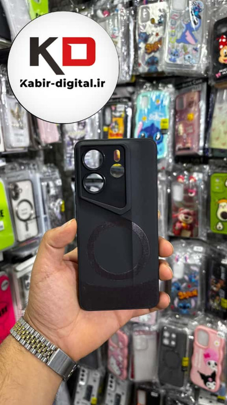 قاب گوشی Redmo Note 14 4G شیائومی سری Porsche Design پورش دیزاین Hard LUXURY طرح مگسیف دار محافظ لنز دار مشکی
