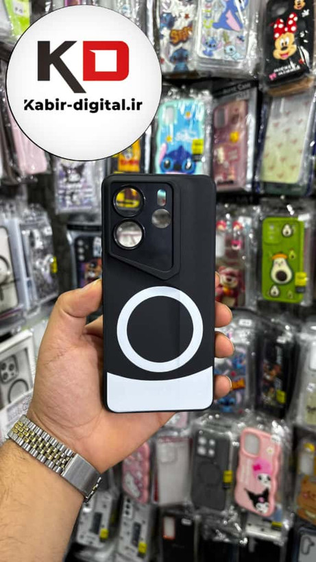 قاب گوشی Redmo Note 14 4G شیائومی سری Porsche Design پورش دیزاین Hard LUXURY طرح مگسیف دار محافظ لنز دار مشکی