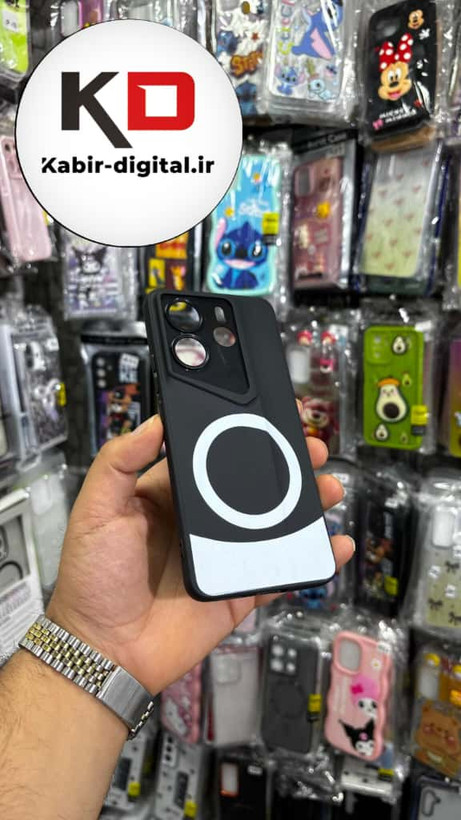 قاب گوشی Redmo Note 14 4G شیائومی سری Porsche Design پورش دیزاین Hard LUXURY طرح مگسیف دار محافظ لنز دار مشکی