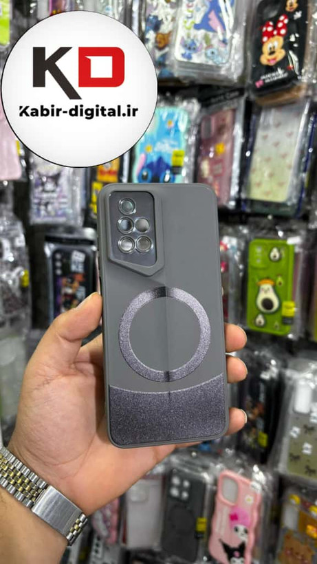 قاب گوشی Redmo 10 4g شیائومی سری Porsche Design پورش دیزاین Hard LUXURY طرح مگسیف دار محافظ لنز دار خاکستری