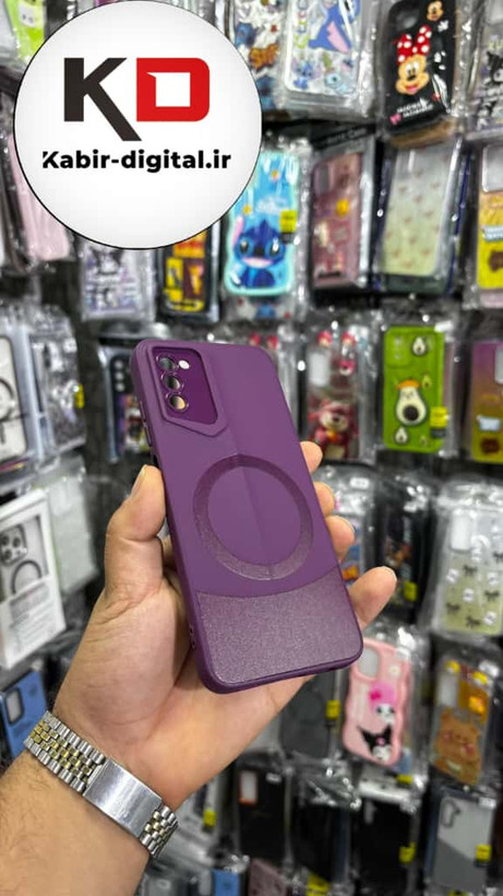 قاب گوشی Galaxy A03s سامسونگ سری Porsche Design پورش دیزاین Hard LUXURY طرح مگسیف دار محافظ لنز دار بنفش