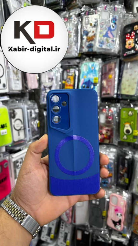 قاب گوشی Galaxy A16 سامسونگ سری Porsche Design پورش دیزاین Hard LUXURY طرح مگسیف دار محافظ لنز دار آبی