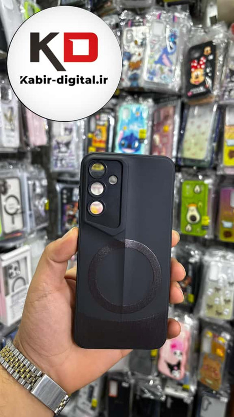 قاب گوشی Galaxy A16 سامسونگ سری Porsche Design پورش دیزاین Hard LUXURY طرح مگسیف دار محافظ لنز دار مشکی