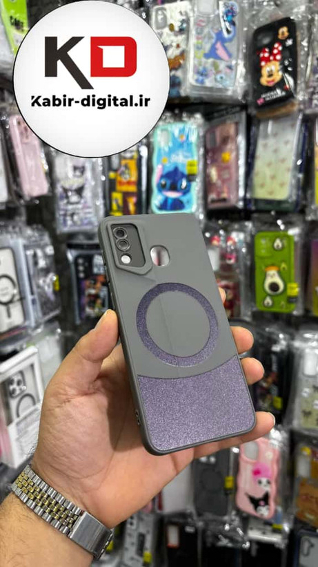 قاب گوشی Galaxy A20/A30 سامسونگ سری Porsche Design پورش دیزاین Hard LUXURY طرح مگسیف دار محافظ لنز دار خاکستری