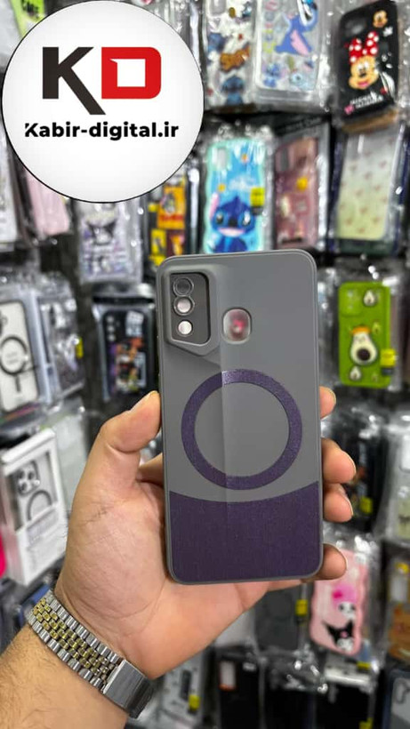 قاب گوشی Galaxy A20/A30 سامسونگ سری Porsche Design پورش دیزاین Hard LUXURY طرح مگسیف دار محافظ لنز دار خاکستری