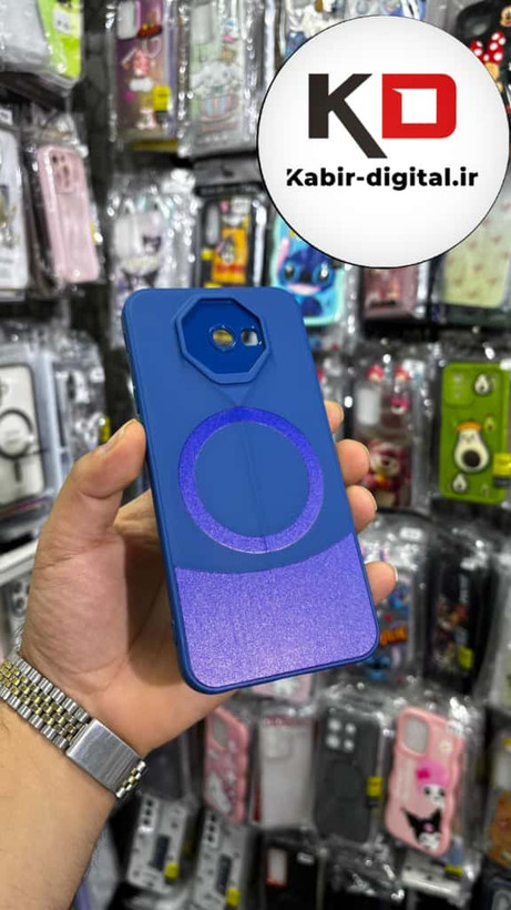 قاب گوشی Galaxy J4 plus سامسونگ سری Porsche Design پورش دیزاین Hard LUXURY طرح مگسیف دار محافظ لنز دار آبی