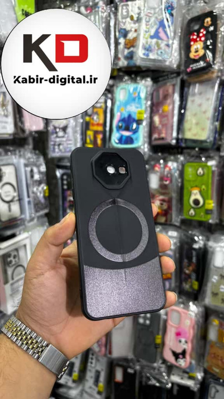 قاب گوشی Galaxy J4 plus سامسونگ سری Porsche Design پورش دیزاین Hard LUXURY طرح مگسیف دار محافظ لنز دار مشکی