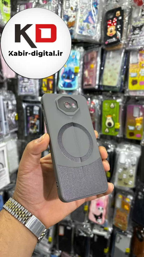 قاب گوشی Galaxy J7 Prime سامسونگ سری Porsche Design پورش دیزاین Hard LUXURY طرح مگسیف دار محافظ لنز دار خاکستری