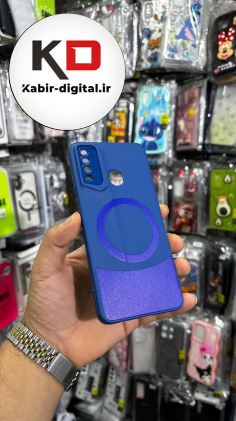 قاب گوشی Galaxy A20s سامسونگ سری Porsche Design پورش دیزاین Hard LUXURY طرح مگسیف دار محافظ لنز دار آبی