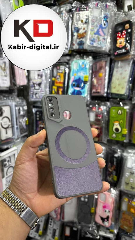 قاب گوشی Galaxy A20s سامسونگ سری Porsche Design پورش دیزاین Hard LUXURY طرح مگسیف دار محافظ لنز دار خاکستری