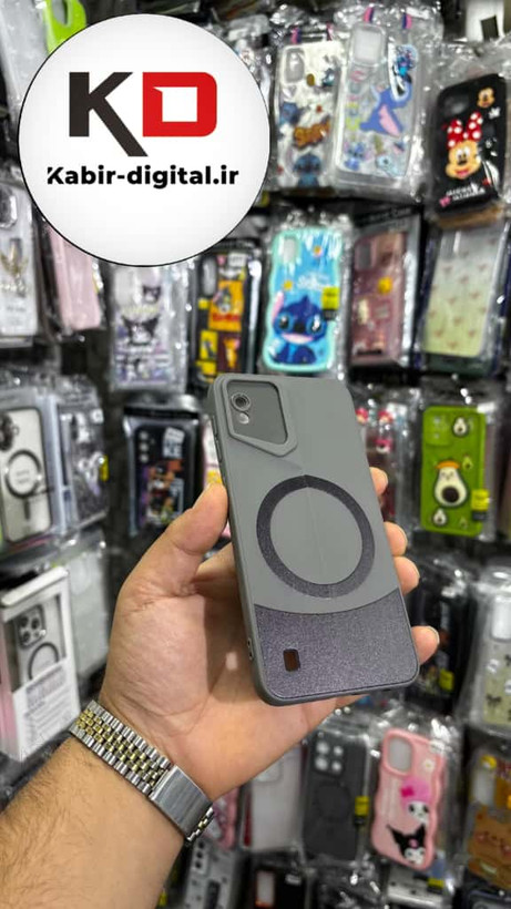 قاب گوشی Galaxy A10/M10 سامسونگ سری Porsche Design پورش دیزاین Hard LUXURY طرح مگسیف دار محافظ لنز دار خاکستری