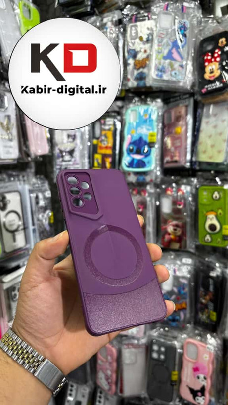 قاب گوشی Galaxy A13/A23 سامسونگ سری Porsche Design پورش دیزاین Hard LUXURY طرح مگسیف دار محافظ لنز دار بنفش