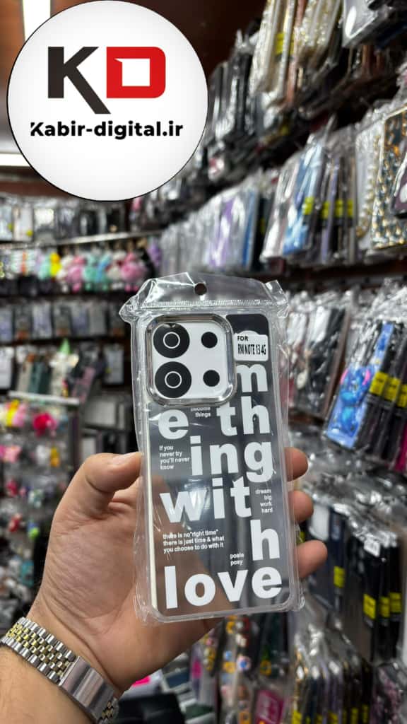 قاب گوشی Redmi Note 13 4G شیائومی اورجینال فانتزی سخت آینه ای لنز کرومی ایربگ دار طرحدار کیوت
