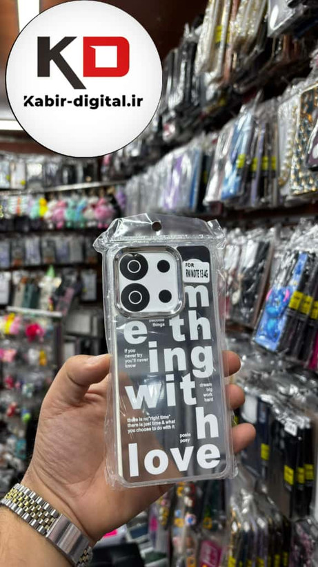 قاب گوشی Redmi Note 13 4G شیائومی اورجینال فانتزی سخت آینه ای لنز کرومی ایربگ دار طرحدار کیوت