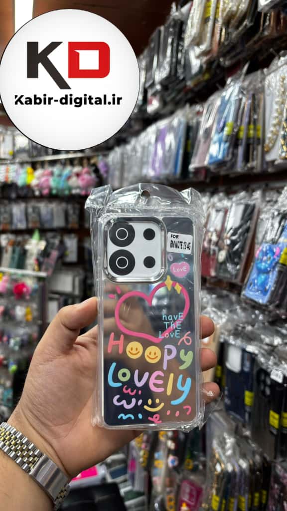 قاب گوشی Redmi Note 13 4G شیائومی اورجینال فانتزی سخت آینه ای لنز کرومی ایربگ دار طرحدار کیوت