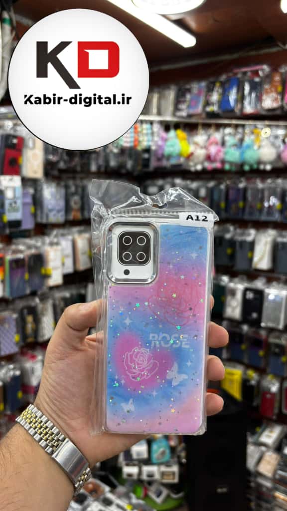 قاب گوشی Galaxy A12/M12 سامسونگ لاکچری فانتزی رزینی طرح پروانه لنز کرومی