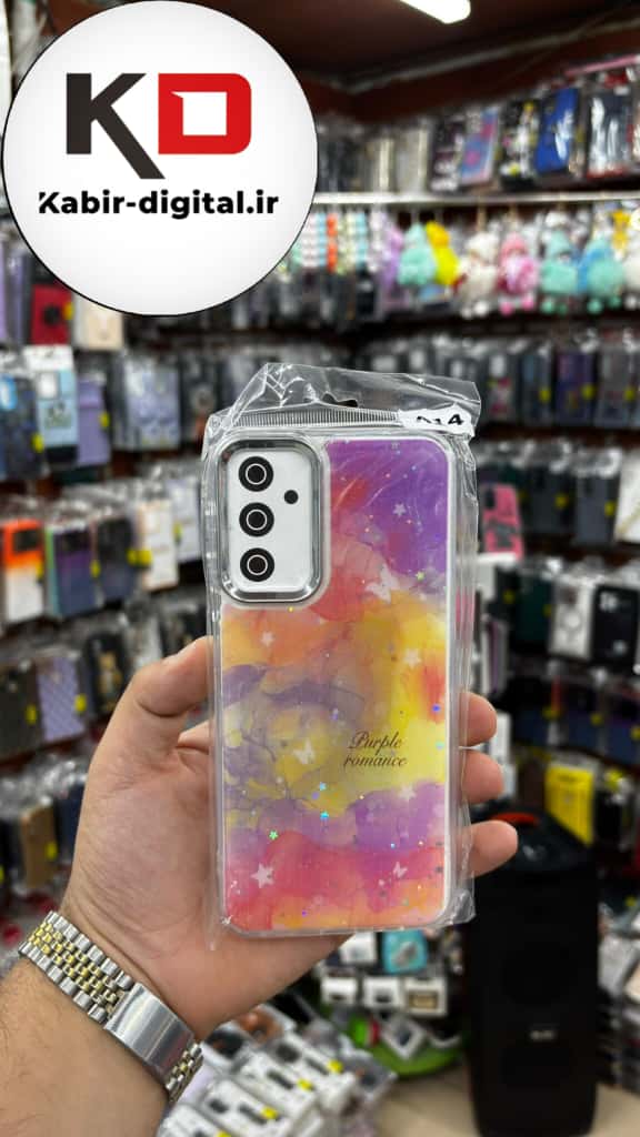 قاب گوشی Galaxy A14 سامسونگ لاکچری فانتزی رزینی طرح آبرنگی لنز کرومی
